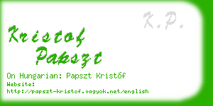 kristof papszt business card